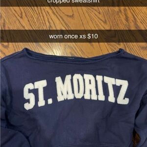 Navy St. Moritz Cropped Sweatshirt